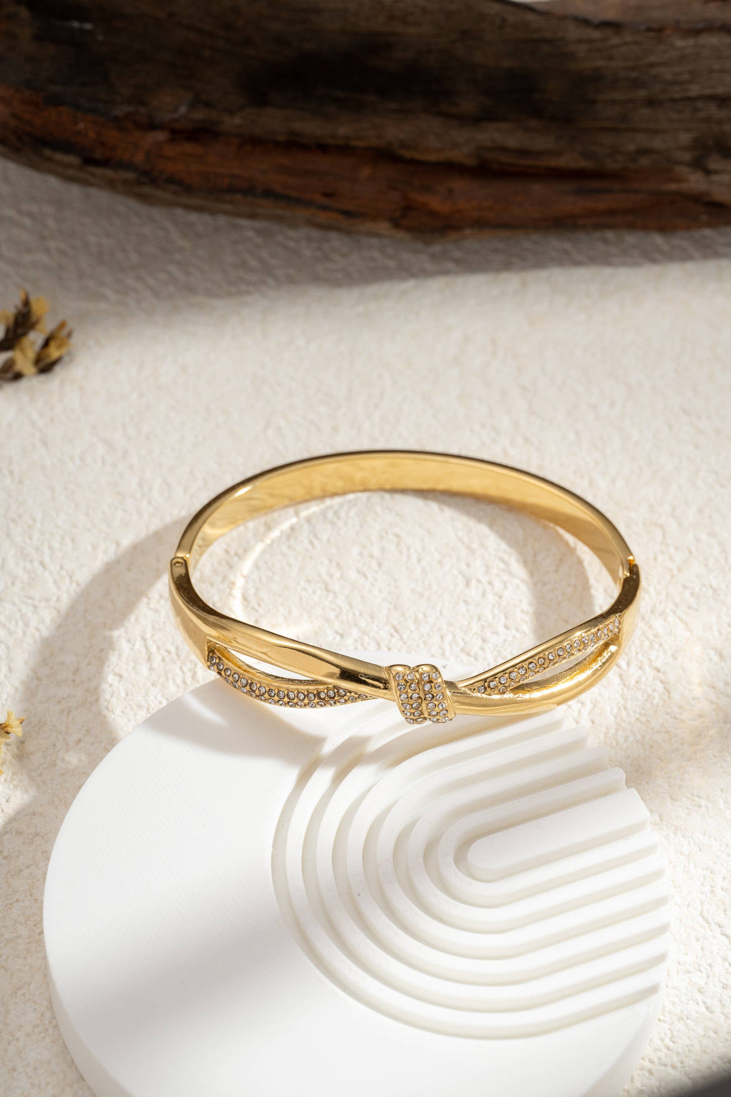 Gouden Knoop Kristallen Armband