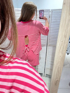 Gestreept t-shirt fushia/roze