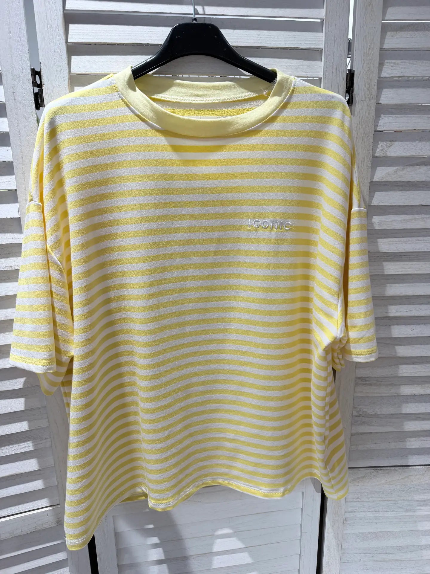 Gestreept t-shirt iconic geel