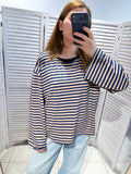 Longsleeve blauw-beige