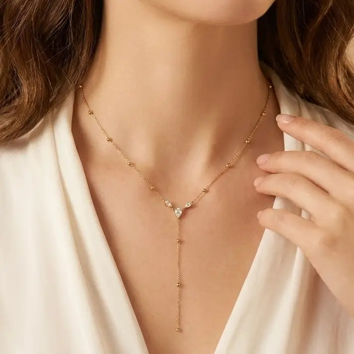Sierlijke lange ketting- goudkleurig