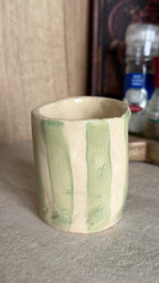 Matcha latte mok - sage stripes 110ml