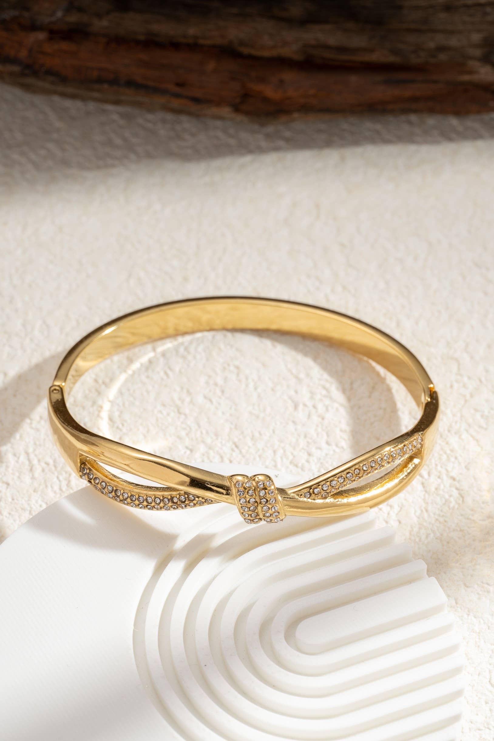Gouden Knoop Kristallen Armband